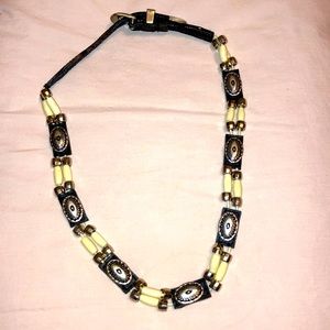 Black leather, Silver Buckle, Western Hatband